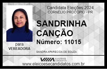 Candidato SANDRINHA CANÇÃO 2024 - CORNÉLIO PROCÓPIO - Eleições