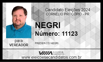 Candidato NEGRI 2024 - CORNÉLIO PROCÓPIO - Eleições