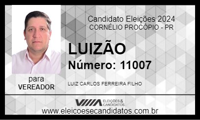 Candidato LUIZÃO 2024 - CORNÉLIO PROCÓPIO - Eleições