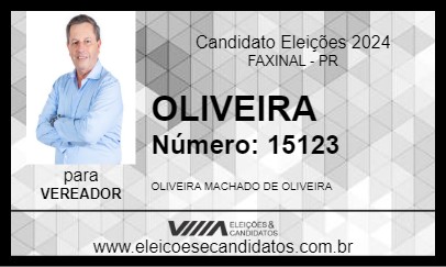 Candidato OLIVEIRA 2024 - FAXINAL - Eleições