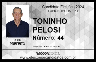 Candidato TONINHO PELOSI 2024 - LUPIONÓPOLIS - Eleições