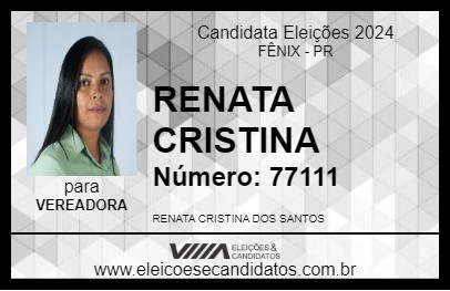 Candidato RENATA CRISTINA 2024 - FÊNIX - Eleições