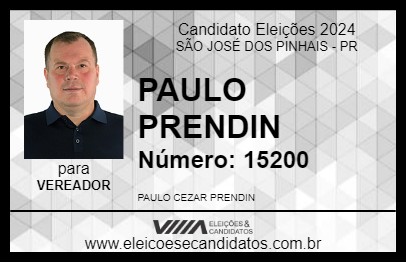 Candidato PAULO PRENDIN 2024 - SÃO JOSÉ DOS PINHAIS - Eleições