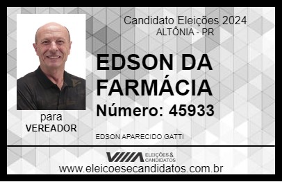 Candidato EDSON DA FARMÁCIA 2024 - ALTÔNIA - Eleições