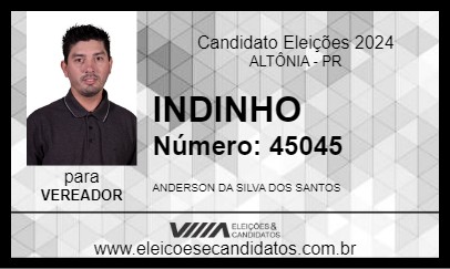 Candidato INDINHO 2024 - ALTÔNIA - Eleições