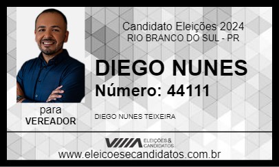 Candidato DIEGO NUNES 2024 - RIO BRANCO DO SUL - Eleições