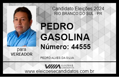 Candidato PEDRO GASOLINA 2024 - RIO BRANCO DO SUL - Eleições