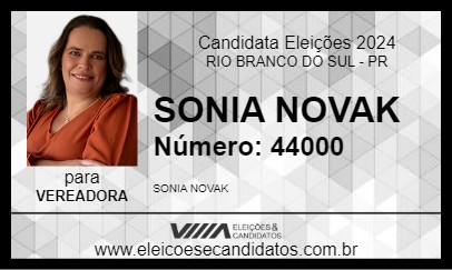 Candidato SONIA NOVAK 2024 - RIO BRANCO DO SUL - Eleições