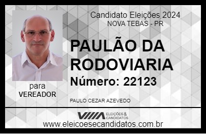 Candidato PAULÃO DA RODOVIARIA 2024 - NOVA TEBAS - Eleições