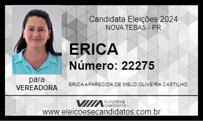 Candidato ERICA 2024 - NOVA TEBAS - Eleições