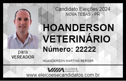 Candidato HOANDERSON VETERINÁRIO 2024 - NOVA TEBAS - Eleições