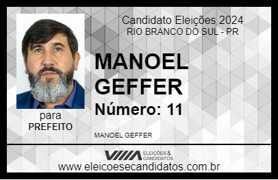 Candidato NECO GEFFER 2024 - RIO BRANCO DO SUL - Eleições