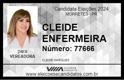 Candidato CLEIDE ENFERMEIRA 2024 - MORRETES - Eleições