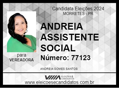 Candidato ANDREIA ASSISTENTE SOCIAL 2024 - MORRETES - Eleições