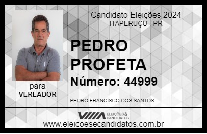 Candidato PEDRO PROFETA 2024 - ITAPERUÇU - Eleições