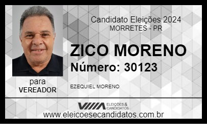 Candidato ZICO MORENO 2024 - MORRETES - Eleições