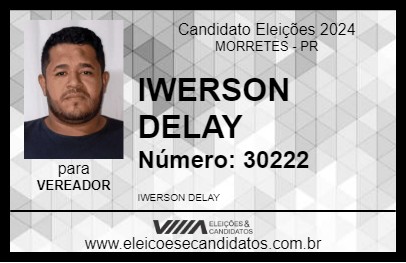 Candidato IWERSON DELAY 2024 - MORRETES - Eleições