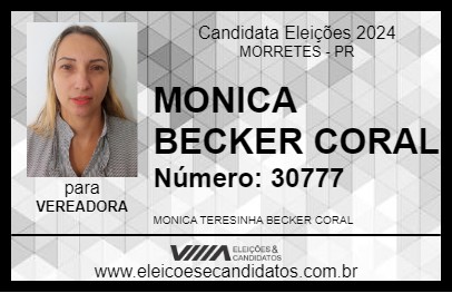 Candidato MONICA BECKER CORAL 2024 - MORRETES - Eleições