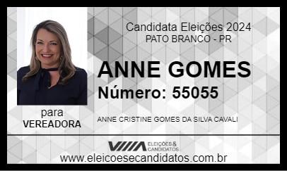 Candidato ANNE GOMES 2024 - PATO BRANCO - Eleições