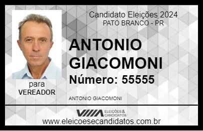 Candidato ANTONIO GIACOMONI 2024 - PATO BRANCO - Eleições