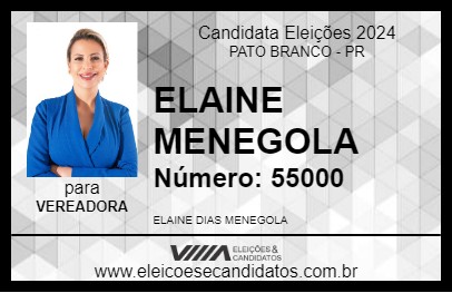 Candidato ELAINE MENEGOLA 2024 - PATO BRANCO - Eleições