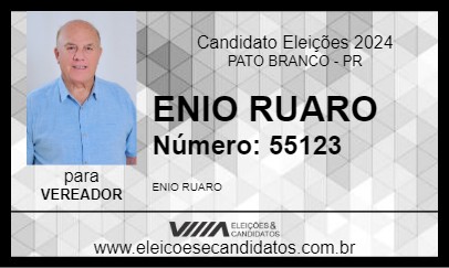 Candidato ENIO RUARO 2024 - PATO BRANCO - Eleições