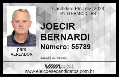 Candidato JOECIR BERNARDI 2024 - PATO BRANCO - Eleições