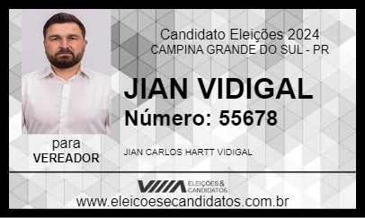 Candidato JIAN VIDIGAL 2024 - CAMPINA GRANDE DO SUL - Eleições