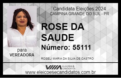 Candidato ROSE DA SAUDE 2024 - CAMPINA GRANDE DO SUL - Eleições