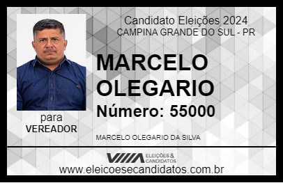 Candidato MARCELO OLEGARIO 2024 - CAMPINA GRANDE DO SUL - Eleições