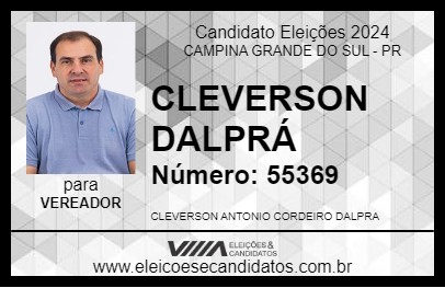 Candidato CLEVERSON DALPRÁ 2024 - CAMPINA GRANDE DO SUL - Eleições