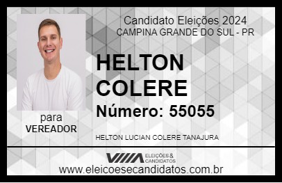 Candidato HELTON COLERE 2024 - CAMPINA GRANDE DO SUL - Eleições