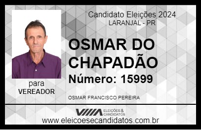 Candidato OSMAR DO CHAPADÃO 2024 - LARANJAL - Eleições