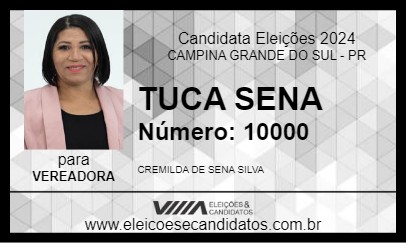 Candidato TUCA SENA 2024 - CAMPINA GRANDE DO SUL - Eleições