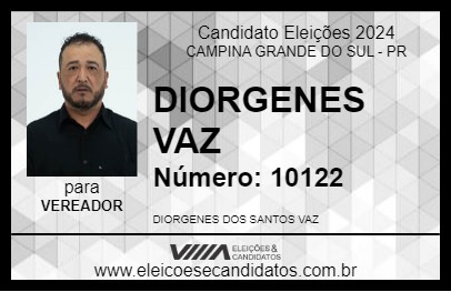 Candidato DIORGENES VAZ 2024 - CAMPINA GRANDE DO SUL - Eleições