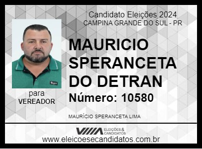 Candidato MAURICIO SPERANCETA 2024 - CAMPINA GRANDE DO SUL - Eleições