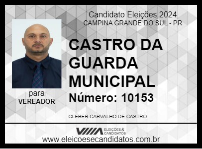 Candidato CLEBER CASTRO 2024 - CAMPINA GRANDE DO SUL - Eleições