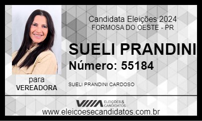 Candidato SUELI PRANDINI 2024 - FORMOSA DO OESTE - Eleições