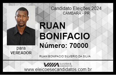 Candidato RUAN BONIFACIO 2024 - CAMBARÁ - Eleições