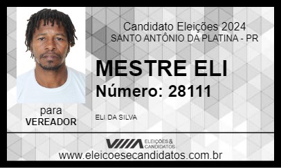 Candidato MESTRE ELI 2024 - SANTO ANTÔNIO DA PLATINA - Eleições