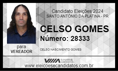 Candidato CELSO GOMES 2024 - SANTO ANTÔNIO DA PLATINA - Eleições