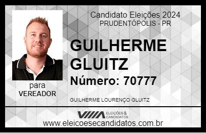 Candidato GUILHERME GLUITZ 2024 - PRUDENTÓPOLIS - Eleições