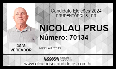 Candidato NICOLAU PRUS 2024 - PRUDENTÓPOLIS - Eleições