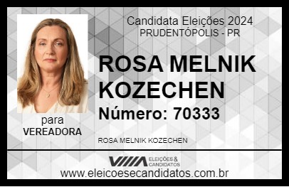 Candidato ROSA MELNIK KOZECHEN 2024 - PRUDENTÓPOLIS - Eleições