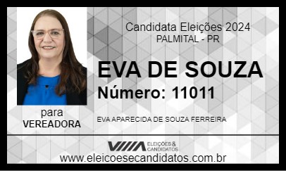 Candidato EVA DE SOUZA 2024 - PALMITAL - Eleições