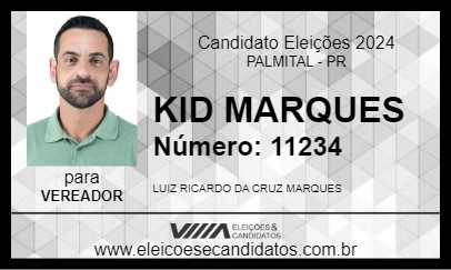 Candidato KID MARQUES 2024 - PALMITAL - Eleições