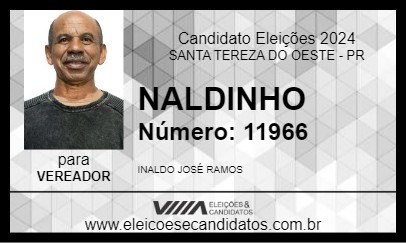 Candidato NALDINHO 2024 - SANTA TEREZA DO OESTE - Eleições