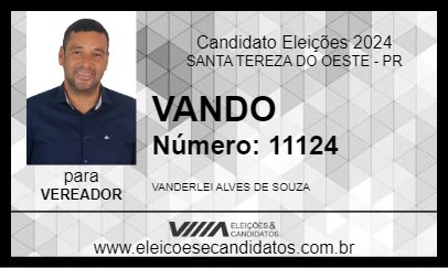 Candidato VANDO 2024 - SANTA TEREZA DO OESTE - Eleições