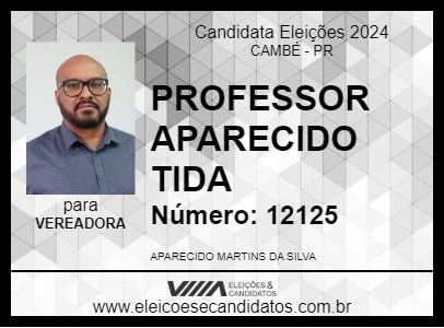 Candidato PROFESSOR APARECIDO   TIDA   2024 - CAMBÉ - Eleições