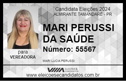 Candidato MARI PERUSSI DA SAÚDE 2024 - ALMIRANTE TAMANDARÉ - Eleições